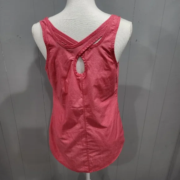 The North Face Woven Breeze Back Tank Tops Rose Red Womens Sz M - Picture 3 of 5